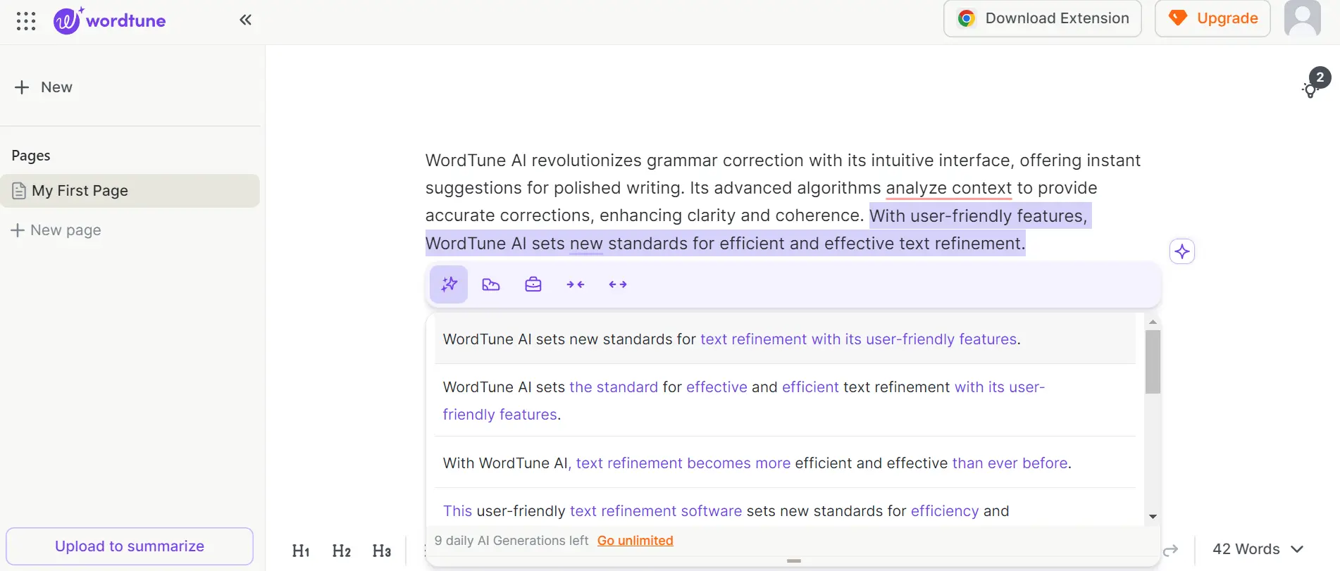 wordtune ai uses ai strengths to check grammar mistakes