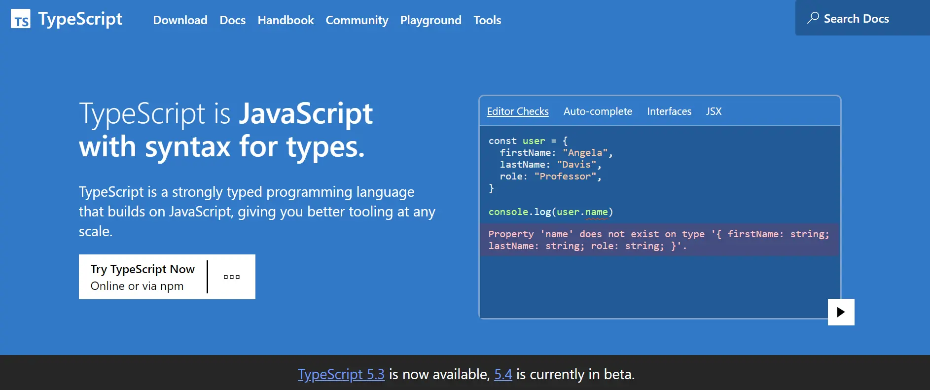 typescript programming language code example