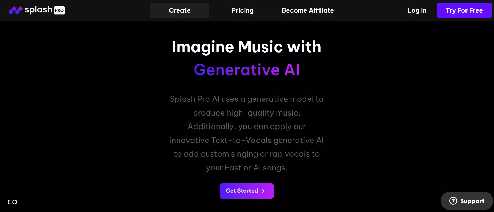Splash pro AI tool used to generate music using ai